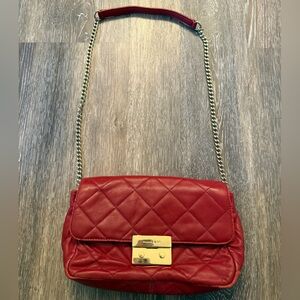 Michael Kors Red Quilted Crossbody Bag